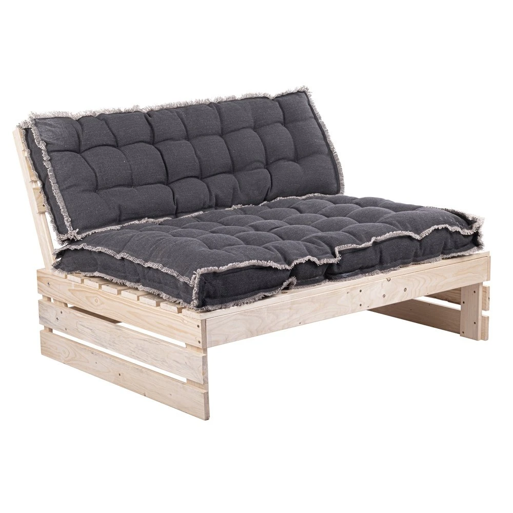Palletkussen RAFFELED Dark Grey - 120 X 40 X 8 Cm 5 Palletkussen RAFFELED Dark Grey - 120 X 40 X 8 Cm - Afbeelding 3